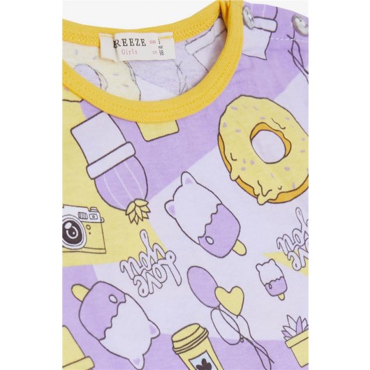 Baby Girl Pajamas Set Party Themed Lilac (9 Months-3 Years)