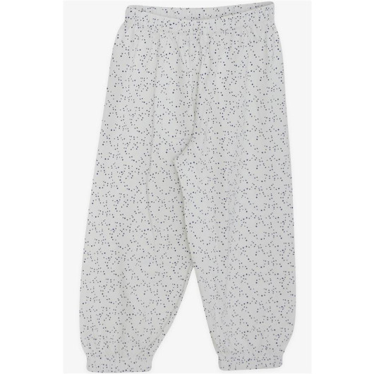 Baby Girl Pajama Set Polka Dot Patterned Ecru (9 Months-3 Years)