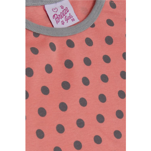 Baby Girl Pajama Set Polka Dot Patterned Coral (9 Months-3 Years)