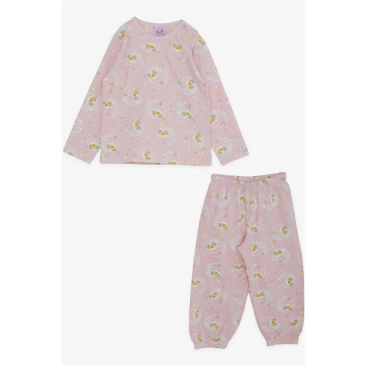 Baby Girl Pajama Set Sleepy Cute Duckling Patterned Pink (9 Months-3 Years)
