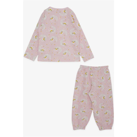 Baby Girl Pajama Set Sleepy Cute Duckling Patterned Pink (9 Months-3 Years)