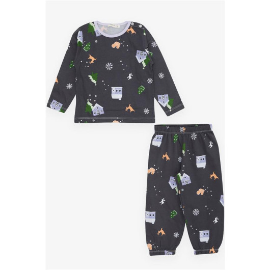 Gray Newborn Baby Girl Pajama Set (9Mths-3Yrs)