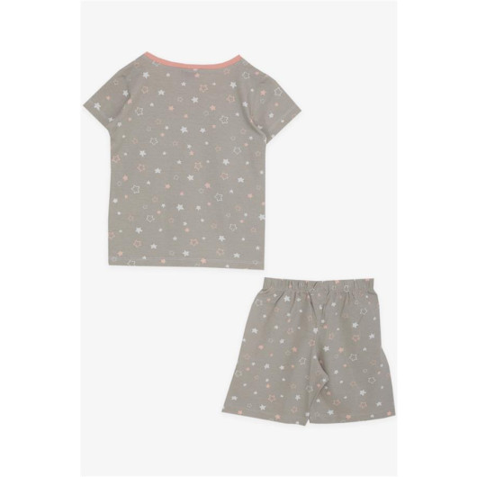 Baby Girl Pajama Set Star Patterned Stone (9 Months-3 Years)