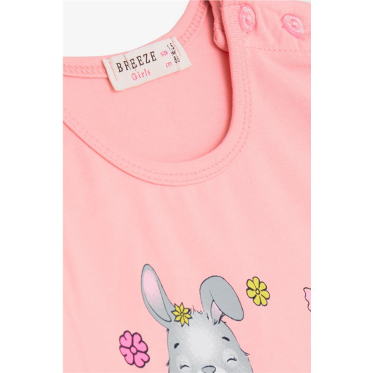 Baby Girl Tights Suit Rabbit Printed Powder (9 Months-2 Years)