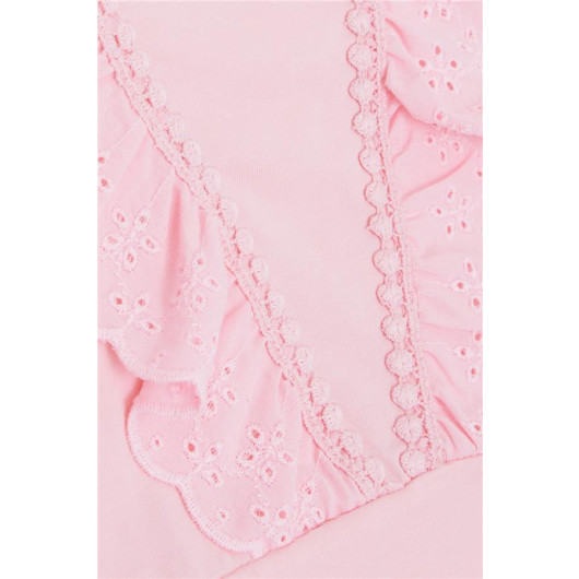 Baby Girl T-Shirt Guipure Pink (1.5-5 Years)