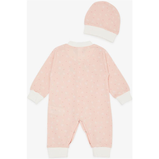 Baby Girl Rompers Floral Patterned Salmon (0-6 Months)