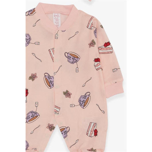Baby Girl Rompers Cake Patterned Salmon (0-6 Months)