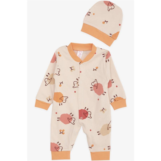 Baby Girl Rompers Cute Sheep Patterned Powder (0-6 Months)