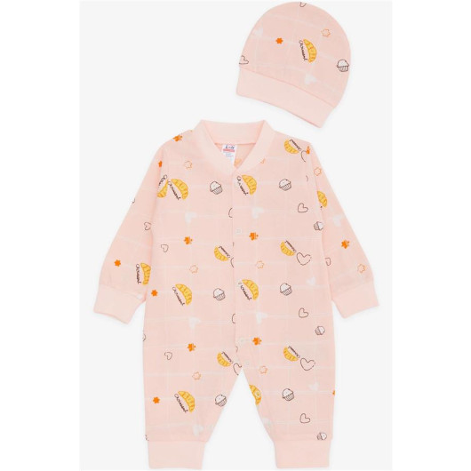 Baby Girl Rompers Food Themed Star Patterned Powder (0-6 Months)