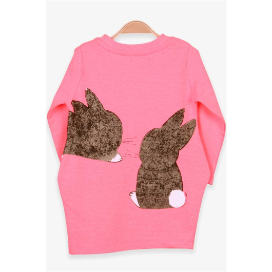 Baby Girl Tunic Rabbit Patterned Neon Pink (1.5-2 Years)