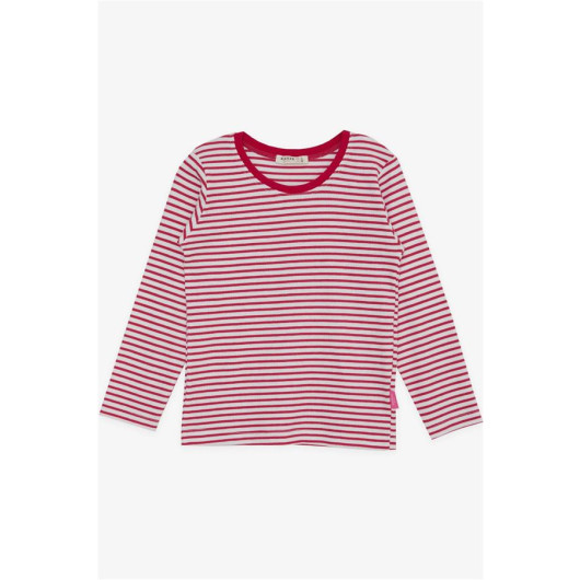 Baby Girl Long Sleeve T-Shirt Striped Fuchsia (9 Months-3 Years)