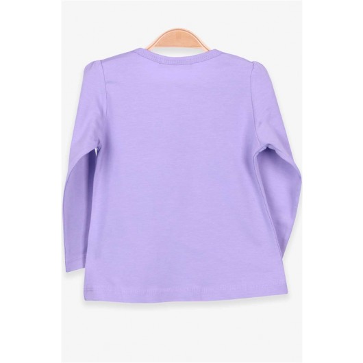 Baby Girl Long Sleeved T-Shirt With Guipure And Bow Lilac (6 Months-2 Years)