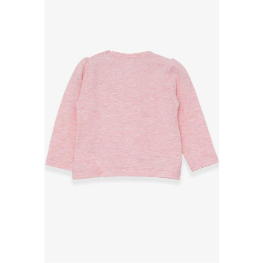Baby Girl Long Sleeve T-Shirt With Guipure And Bow Salmon Melange (6 Months-2 Years)