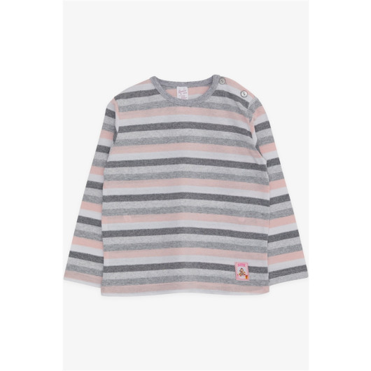 Baby Baby Long Sleeve T-Shirt Egg Color Striped Mixed Color (9 Months-3 Years)