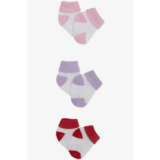Baby Girl Newborn Socks 2 Colors 3 Packs Mixed Color (0-3 Months)