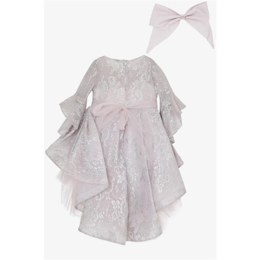 Girl's Evening Dress Tulle And Bow Lilac (Age 5-7)