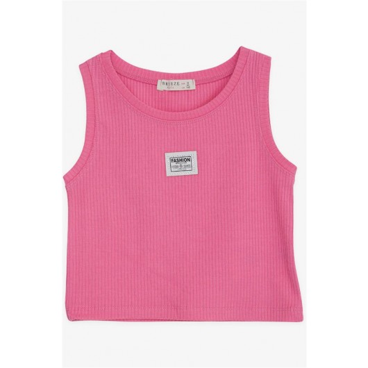 Girls' Sleeveless T-Shirt, Pink Color (9-14 Years)