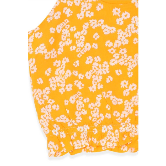 Girl's Blouse Floral Pattern Yellow (1-4 Years)
