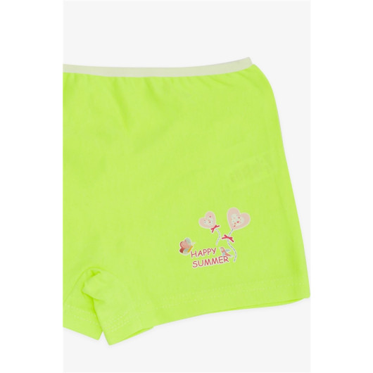 Girl's Boxer Bubble Printed Neon Green (5-11 Years)