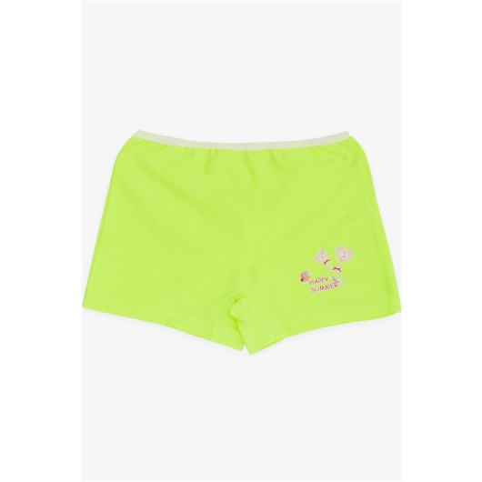 Girl's Boxer Bubble Printed Neon Green (5-11 Years)