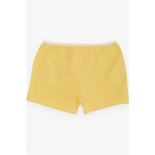 Girl's Boxer Floral Printed Yellow (7-9 Years)