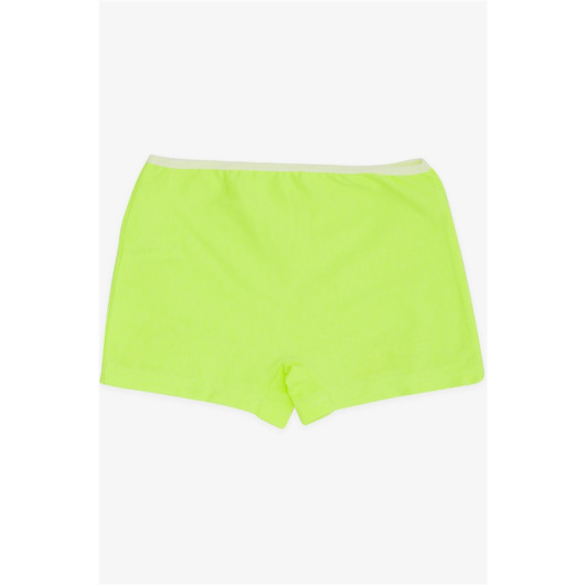 Girl's Boxer Solid Color Neon Green (5-11 Years)