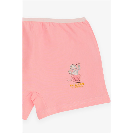 Girl's Boxer Cheerful Cactus Printed Pink (5-11 Years)