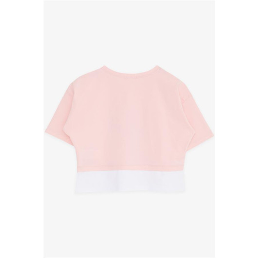 Girls' T-Shirt Short Style Printed Color Pink (9-14 Years)