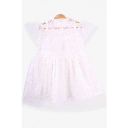 فستان بناتي أساسي مزين بالتول لون اكرو (1.5-5 سنوات)