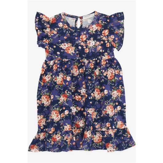 Girl's Dress Floral Pattern Buttoned Back Mixed Color (3-8 Years)