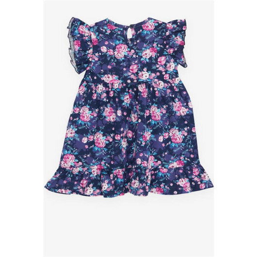 Girl's Dress Floral Pattern Buttoned Back Mixed Color (3-8 Years)