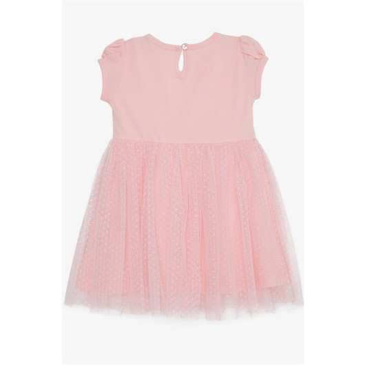 Girl's Dress With Bow Tulle Pink (3-8 Ages)