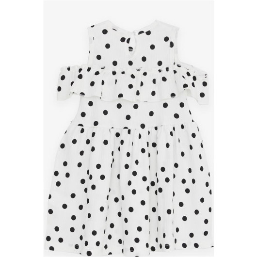 Girl's Dress Polka Dot Patterned White (3-7 Years)