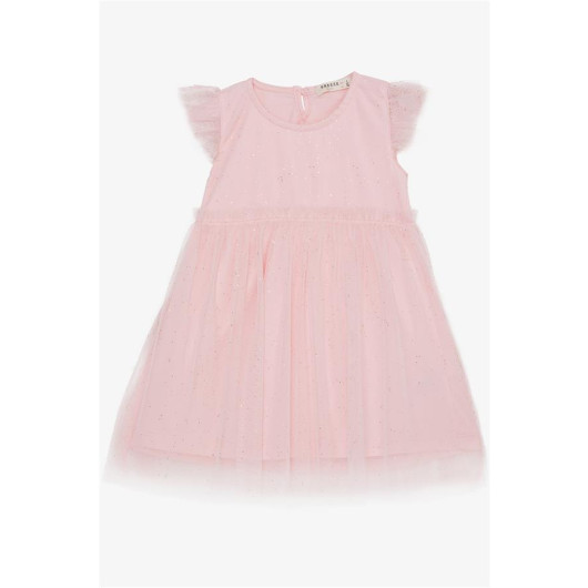 Girl's Dress Glittered Tulle Frilly Pink (3-7 Years)