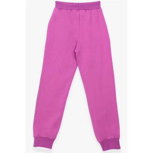 Girl's Sweatpants Printed Purple (9-14 Years)