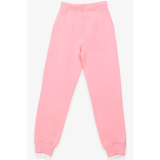 Girls' Sports Pants With Printed Powder/Light Pink (9-14 Yrs)