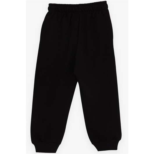 Girl's Sweatpants Black (2-6 Years) With Pocket Lace-Up