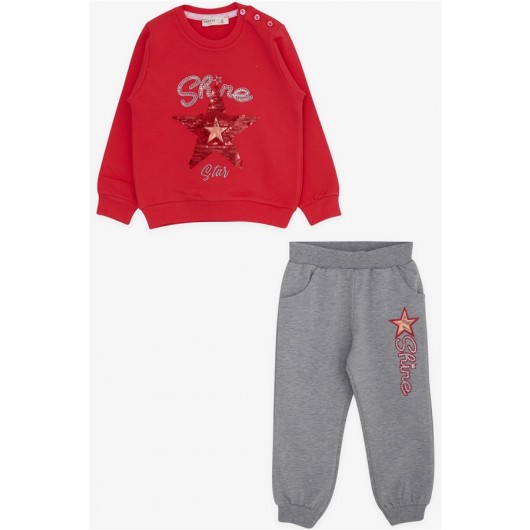Girl's Tracksuit Set Sequin Star And Pomegranate (2-6 Years)