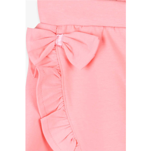 Girl Skirt Shorts Frilly Bow Salmon (1.5-5 Years)
