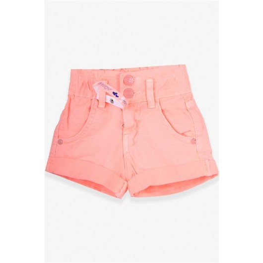 Girl Gabardine Shorts With Wristband Neon Orange (3-8 Years)