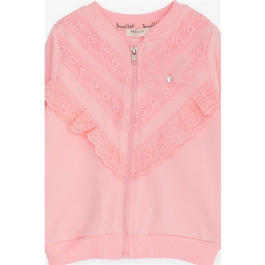 Girl's Cardigan Guipure Pink (3-7 Years)