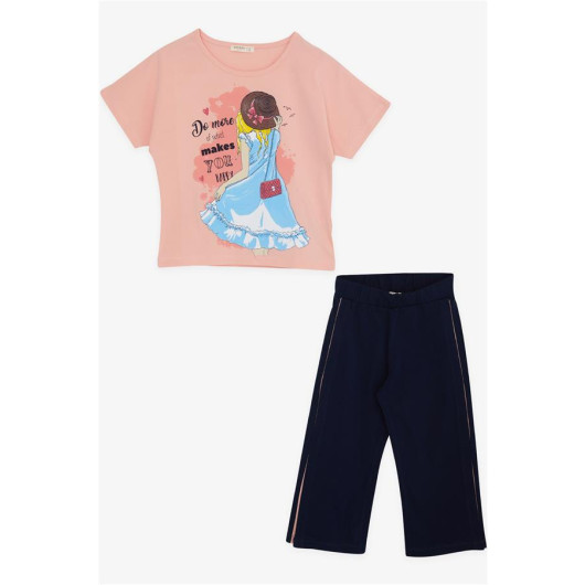 Girls' Capri Pants Suit Printed Salmon (6-12 Ages)