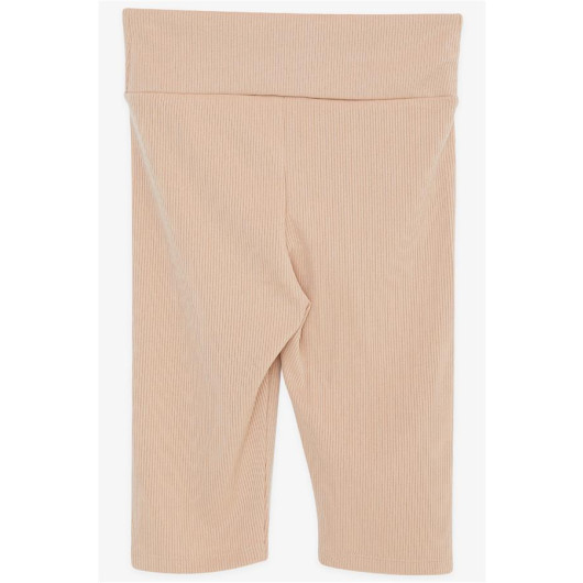 Girl's Capri Tights Beige (9-14 Years)