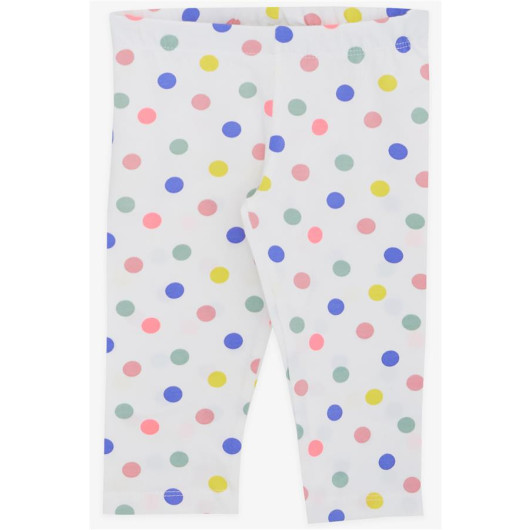 Girl's Capri Tights Set Cute Little Friends Themed Ecru (1.5-5 Years)