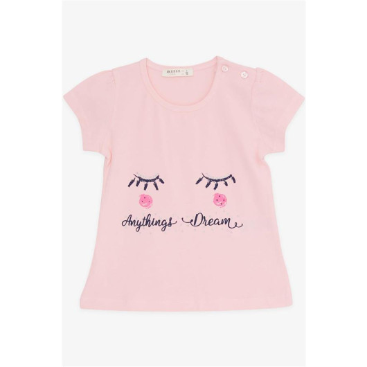 Girl's Capri Tights Set Dream Themed Pink (1-4 Years)