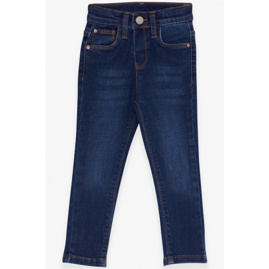 Girl's Jeans With Pockets Dark Blue (1.5-5 Years)