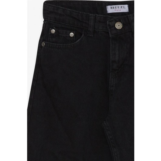 Girls' Black Tassel Jeans (8-12 Years)