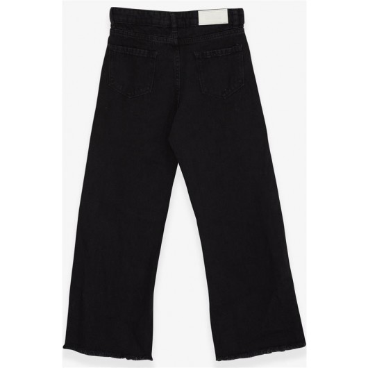 Girls' Black Tassel Jeans (8-12 Years)