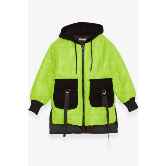 Girl's Coat Accessory Pocket Neon Yellow (8-14 Years)