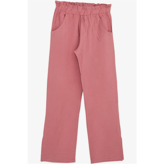 Girl's Trousers With Pockets And Slits Rosehip (8-14 Ages)